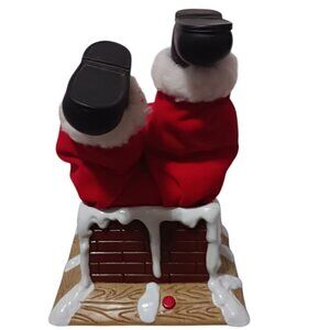 Gemmy Vtg Santa Claus Stuck In Chimney Animated Christmas Decor Figurine Sound